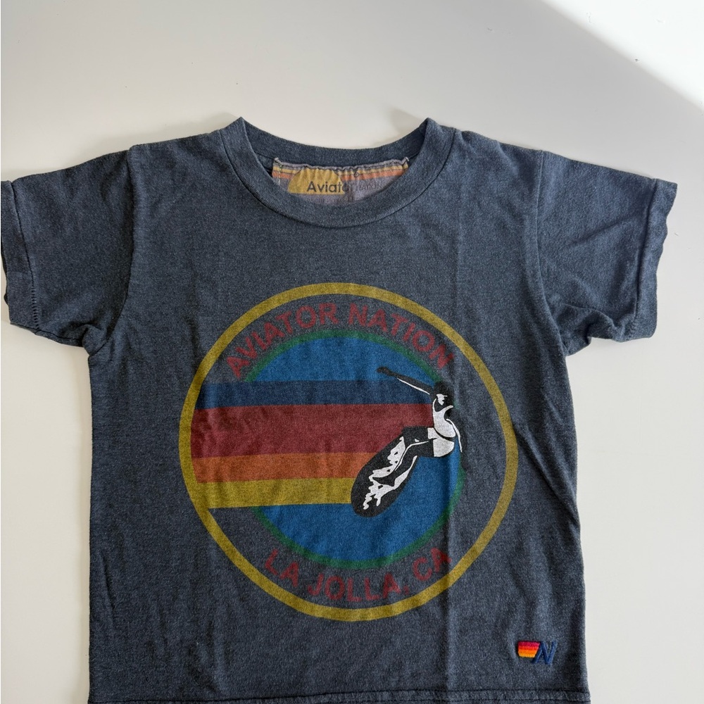 Aviator Nation Kids Tee with Rainbow Graphic